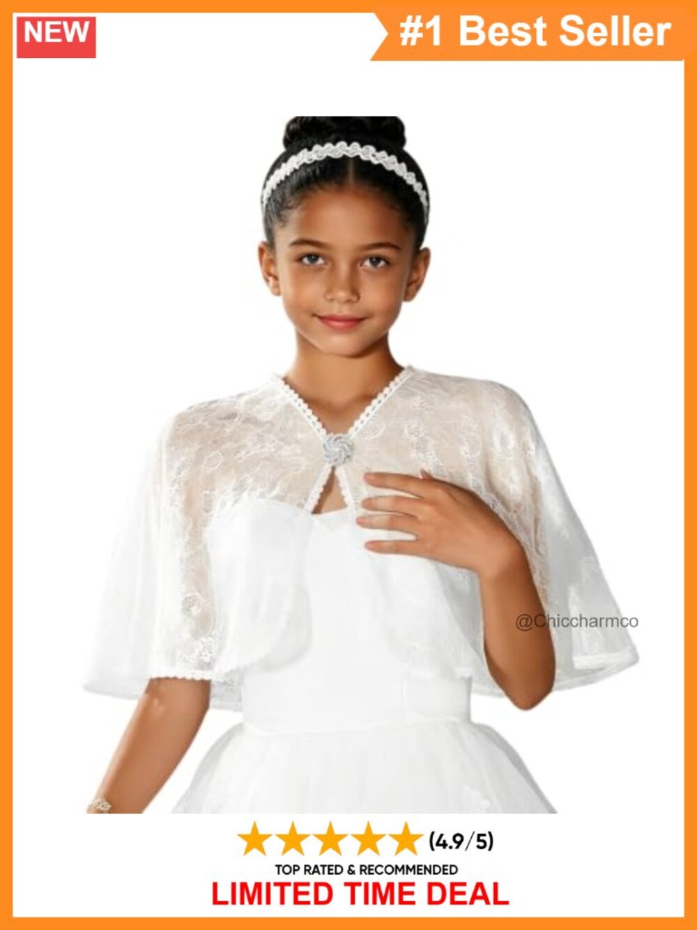 Lace Shawl Wrap Cape Scarf Pearl Button Evening Dress Cover Up